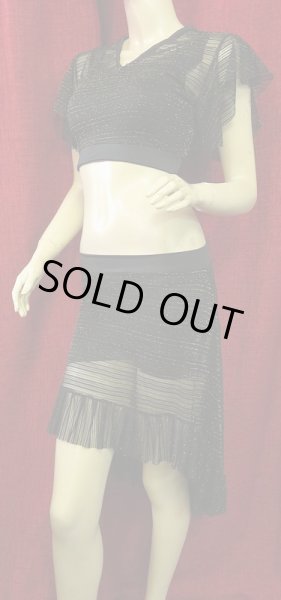 画像2: Amira Jamila オリジナル☆レッスンウェア**black  lame line ** (2)