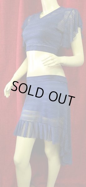 画像2: Amira Jamila オリジナル☆レッスンウェア**navy lame line ** (2)