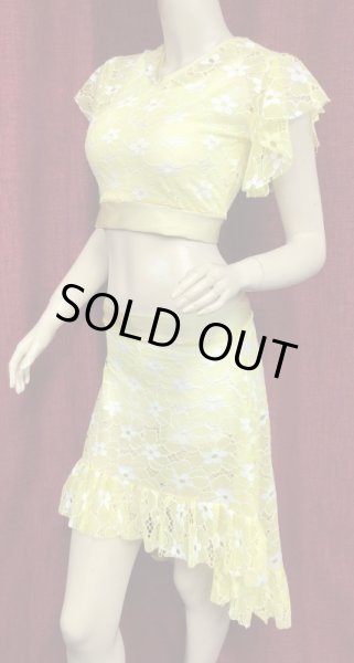 画像2: Amira Jamila オリジナル☆レッスンウェア*cream yellow lace  * (2)