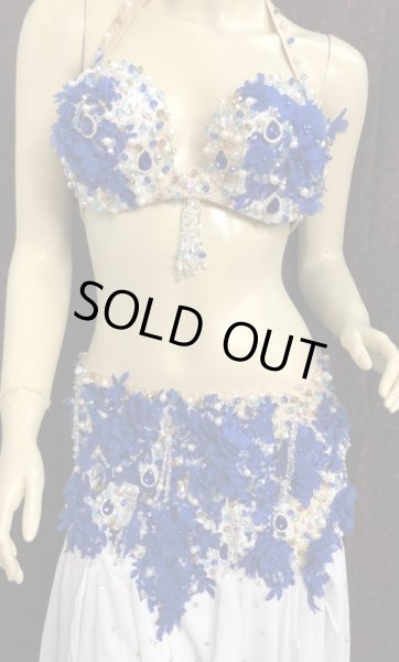 画像2: エジプトオリエンタルコスチューム☆エレガントホワイトブルー☆ (2)