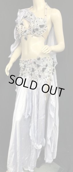 画像3: エジプトオリエンタルコスチューム☆モノトーンシルバーフラワー☆ (3)