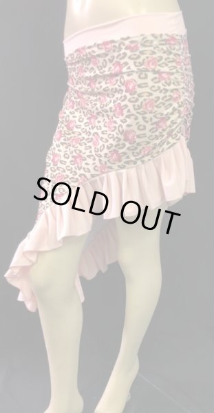 画像3: Amira Jamila オリジナル☆ストレッチフリルヒップスカーフ*elegant mix rose leopard *    (3)