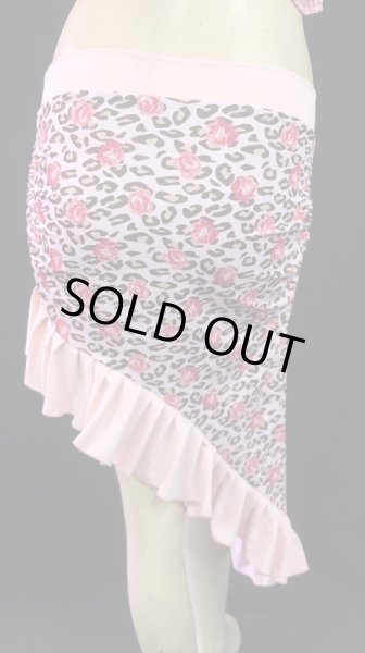 画像2: Amira Jamila オリジナル☆ストレッチフリルヒップスカーフ*elegant mix rose leopard *    (2)