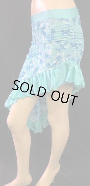 画像3: Amira Jamila オリジナル☆ストレッチフリルヒップスカーフ*shiny emerald flower * (3)