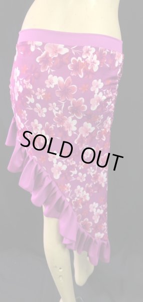 画像2: Amira Jamila オリジナル☆ストレッチフリルヒップスカーフ*elegant rose flower *    (2)