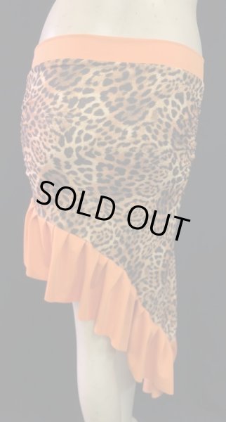 画像2: Amira Jamila オリジナル☆ストレッチフリルヒップスカーフ*brown leopard  * (2)