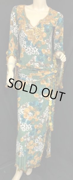 画像1: エジプト製プリントストレッチサイディドレスVll (1)