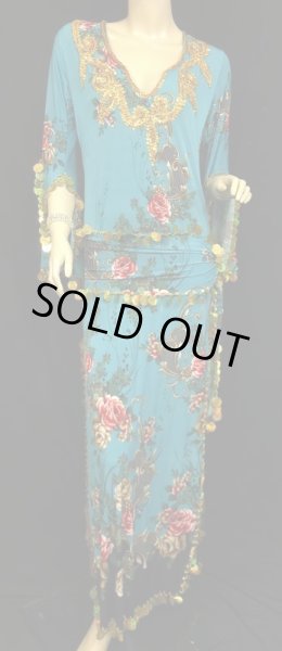 画像1: エジプト製プリントストレッチサイディドレスIlll (1)