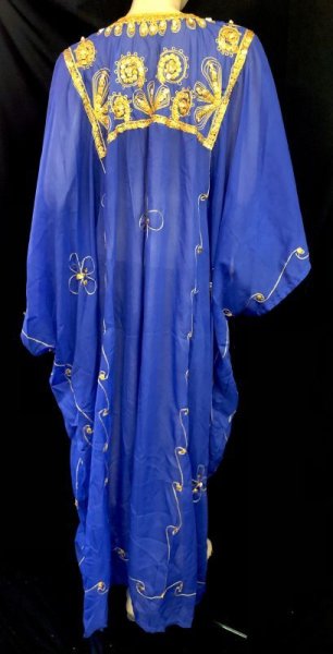 画像3: エジプト製トラディショナルハリジドレス☆royal blue ☆ (3)