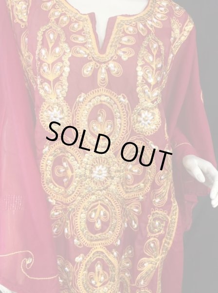 画像2: エジプト製トラディショナルハリジドレス☆red☆ (2)