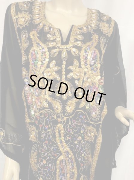 画像2: エジプト製ピーコックハリジドレス☆black  ☆ (2)