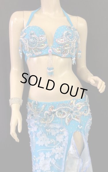 画像3: エジプトオリエンタルコスチューム☆スカイブルーグラスフラワー☆ (3)