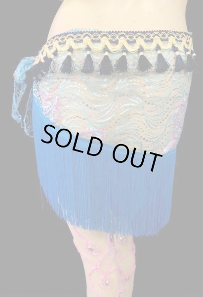 画像3: Amira Jamila オリジナル☆ダブルフリンジヒップスカーフ☆ (3)