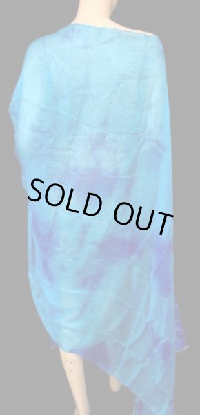 画像1: 5mm habotaiシルクベール☆タイダイ（ムラ染め）☆ブルーXスカイブルー☆https://admin37.ocnk.net/admin/index.php?go=product-edit&id=5269#memo_form (1)