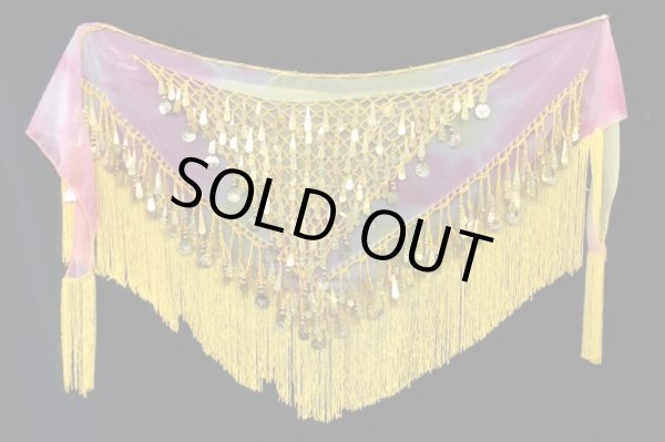 画像2: タイダイフリンジドロップコインヒップスカーフ☆イエロー☆ (2)