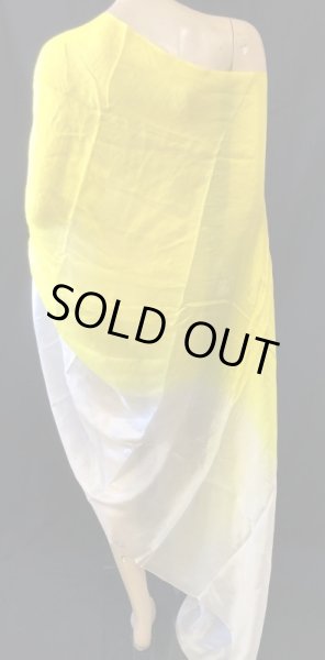 画像1: 5mm habotai100%シルクベール☆イエローXオワイト☆ (1)