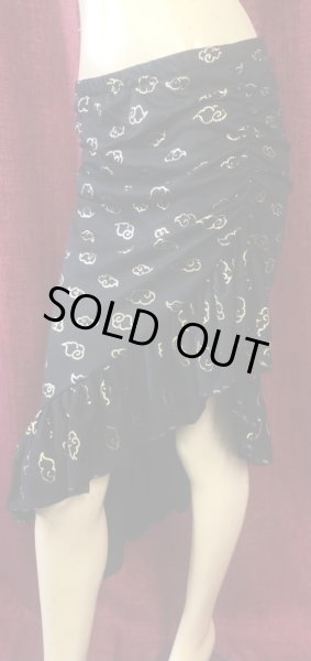 画像2: Amira Jamila オリジナル☆ストレッチフリルヒップスカーフ*black gold fog * (2)