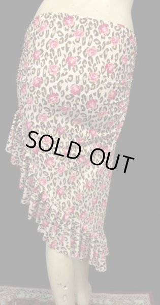 画像3: Amira Jamila オリジナル☆ストレッチフリルヒップスカーフ*elegant mix rose leopard *    (3)