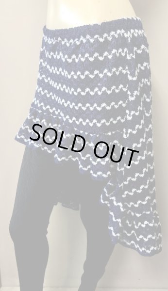 画像2: Amira Jamila オリジナルクロシェフリルヒップスカーフ*navy * (2)