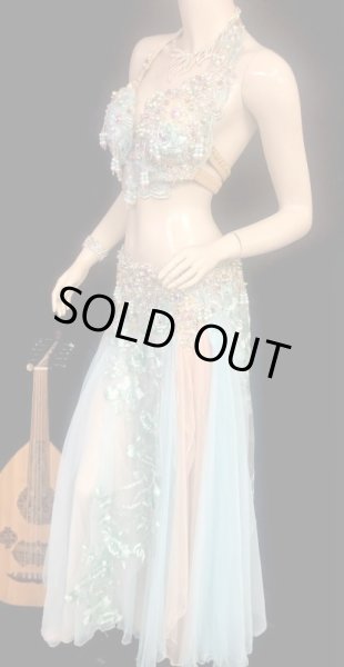 画像3: エジプトAmrオリエンタルコスチューム☆Light emerald flower ☆ (3)