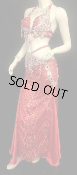 画像3: エジプトAmrオリエンタルコスチューム☆Elegant fresh red ☆ (3)