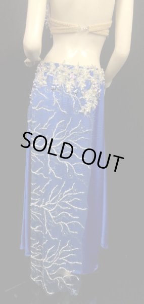 画像4: エジプトAmrオリエンタルコスチューム☆Lame silver royal blue  ☆ (4)