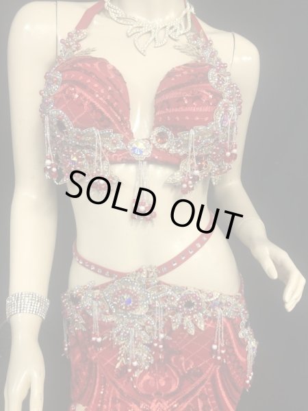 画像2: エジプトAmrオリエンタルコスチューム☆Elegant fresh red ☆ (2)