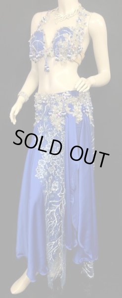 画像3: エジプトAmrオリエンタルコスチューム☆Lame silver royal blue  ☆ (3)