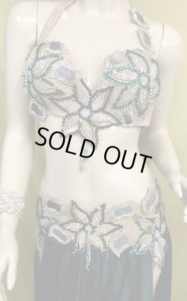 画像3: エジプトオリエンタルコスチューム☆Dark green satin brilliant☆ (3)