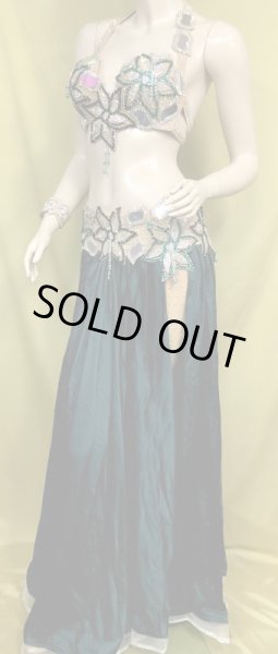 画像2: エジプトオリエンタルコスチューム☆Dark green satin brilliant☆ (2)