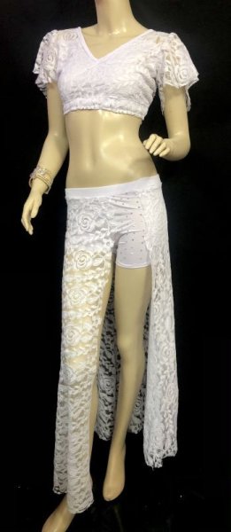 画像2: 	Amira Jamila オリジナル☆レッスンウェア*lace white * (2)