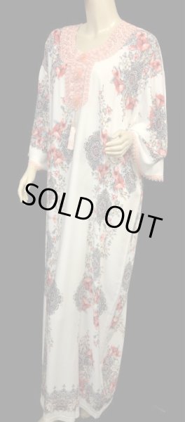 画像2: モロッコのガラベーヤ☆white salmon pink tassel ☆ (2)