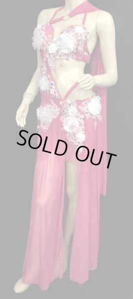 画像2: エジプトオリエンタルコスチューム☆fuchia white flower☆ (2)