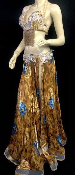 画像2: エジプトオリエンタルコスチューム☆sahara smooth blue flower☆ (2)