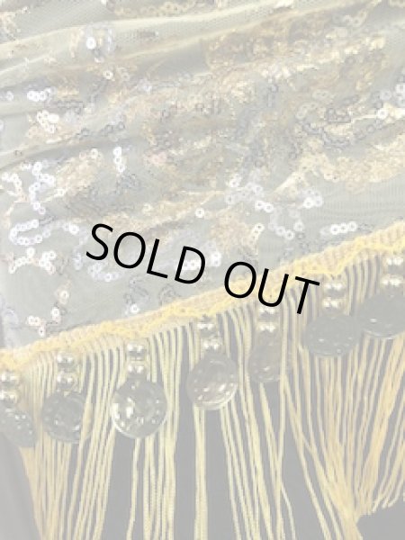 画像3: メッシュスパンコールブロダリーフリンジスカーフ☆ イエロー ☆ (3)