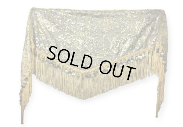 画像2: メッシュスパンコールブロダリーフリンジスカーフ☆ イエロー ☆ (2)