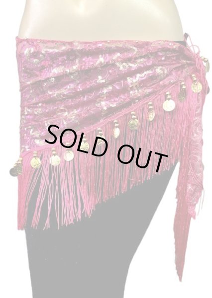 画像1: メッシュスパンコールブロダリーフリンジスカーフ☆ ピンク☆ (1)
