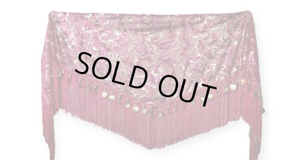 画像2: メッシュスパンコールブロダリーフリンジスカーフ☆ ピンク☆ (2)