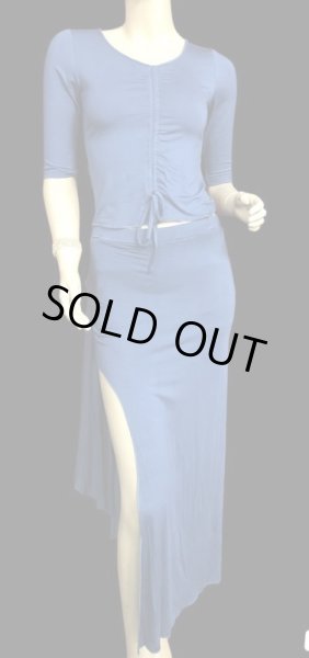 画像2: シンプルストレッチチョリ&スカートセット☆エジプシャンブルー☆ (2)