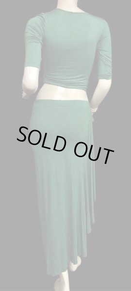 画像4: シンプルストレッチチョリ&スカートセット☆グリーン☆ (4)