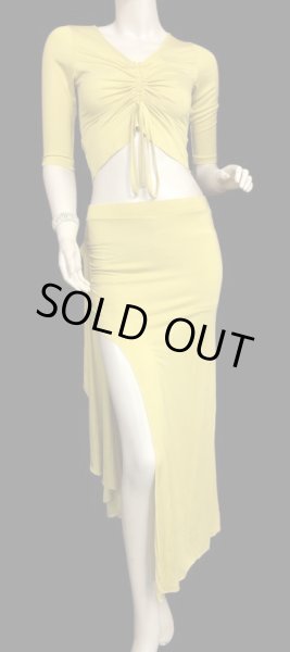 画像1: シンプルストレッチチョリ&スカートセット☆マスタード☆ (1)