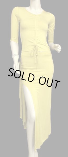 画像2: シンプルストレッチチョリ&スカートセット☆マスタード☆ (2)