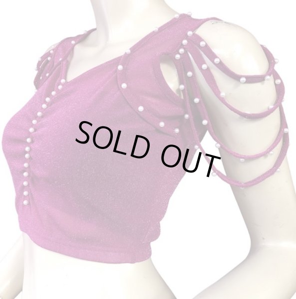 画像2: シャイニーメッシュパールチョリ☆ローズ☆ (2)