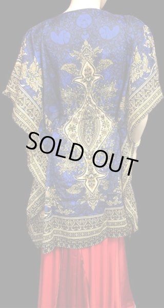 画像3: プリントハーフカバードレス☆ ブルーアラベスク☆ (3)