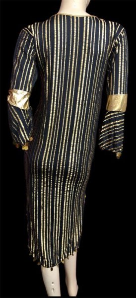 画像3: エジプト製ストライプラメサイディドレス☆ブラック×ゴールド☆ (3)