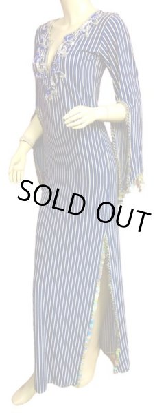 画像2: ♥HANAN/ハナン♥サイディドレス☆blue black stripe ☆ (2)