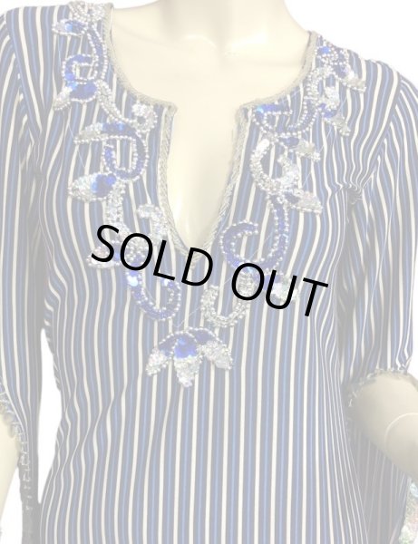 画像4: ♥HANAN/ハナン♥サイディドレス☆blue black stripe ☆ (4)