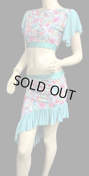 画像2: Amira Jamila オリジナル☆レッスンウェア* mint green cherry * (2)