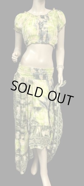 画像2: シルクプリントチョリ&スカートセットVV (2)