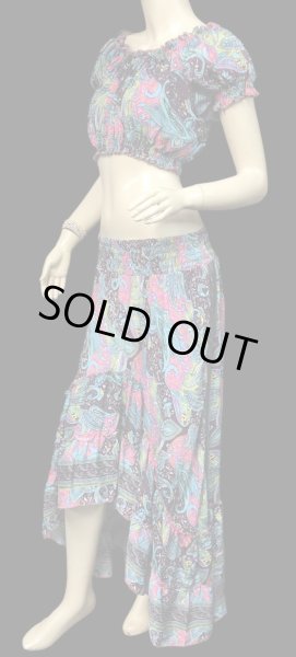 画像2: シルクプリントチョリ&スカートセットVIII (2)